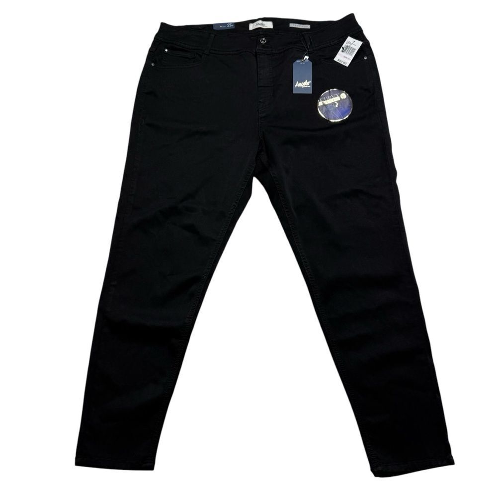 NWT Angels Curvy Skinny Tummy Tech Black Jeans Sz 22W